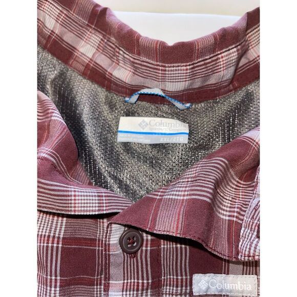 Columbia Men’s XXL Plaid Long Sleeve Button Down Casual Red Lightweight Sz 2X A2 - Picture 3 of 6